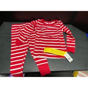 Toddler Striped 100% Cotton Tight Fit Matching Family Pajama Set - Red 2T